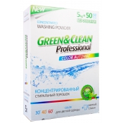 Концентрированный стиральный порошок Green & Clean Professional для цветной одежды (50 стирок к/у), 5 кг