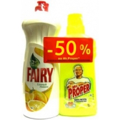 Средство для мытья посуды Fairy Лимон 1л + Mr.Proper Лимон,  500мл