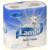 Туалетная бумага  Lambi  белая 4шт