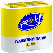 Туалетная бумага Prok двухслойная белая 4*150