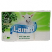 Туалетная бумага Lambi aloe vera белая, 4-х слойная, 6 шт