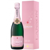 Шампанское Lanson Pink Label розовое брют в подарочной упаковке, 0.75л