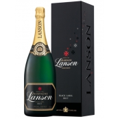 Шампанское Lanson Black Label Brut белое брют в подарочной упаковке, 1.5л
