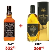 АКЦИЯ! Виски Jack Daniel's, 1л + Виски Antiquary 12y.o., 0.7л со скидкой 10%