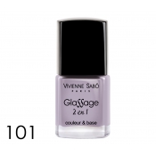 Лак для ногтей 2-в-1 №101, GLASSAGE, бледно-лиловый глянцевый, VS, 8 мл