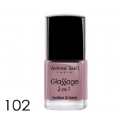 Лак для ногтей 2-в-1 №102, GLASSAGE, розово-фиолетовый глянцевы, VS, 8 мл