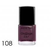 Лак для ногтей 2-в-1 №108, GLASSAGE, фиолетово-бордовый цвет, VS, 8 мл