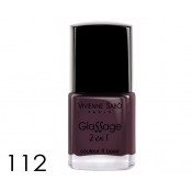 Лак для ногтей 2-в-1 №112, GLASSAGE, тёмно-бордовый глянцевый, VS, 8 мл