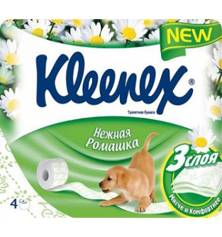 Туалетная бумага Kleenex Нежная ромашка , 4шт