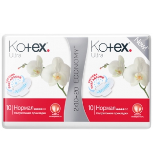 Прокладки гигиенические Kotex Ultra Normal мягкие 20шт (4 капли)
