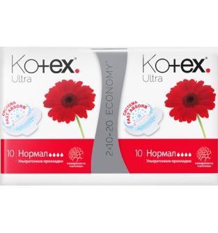 Прокладки гигиенические Kotex Ultra Normal сеточка 20шт ( 4капли)