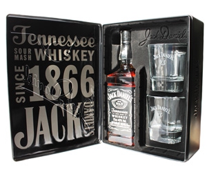 Виски Jack Daniel's 0.7л + 2 бокала в металлической упаковке