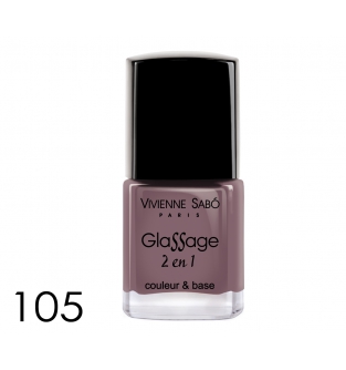 Лак для ногтей 2-в-1 №105, GLASSAGE, пепельно-розовый глянцевый, VS, 8 мл